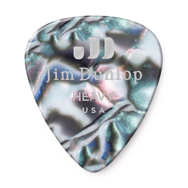 Jim Dunlop 483P Celluloid Guitar Pick, Abalone, Heavy, 12 Pack