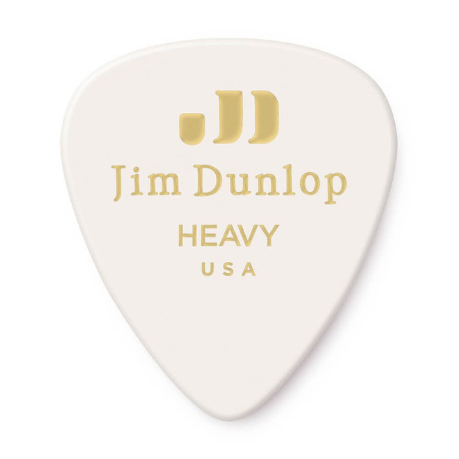 Jim Dunlop 483R Celluloid Guitar Pick, White, Heavy, 72 Pack