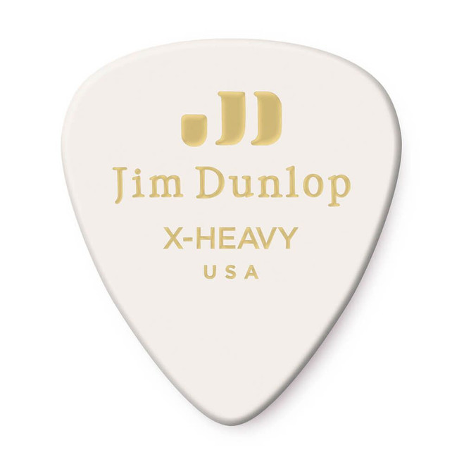Jim Dunlop 483R Celluloid Guitar Pick, White, Extra Heavy, 72 Pack