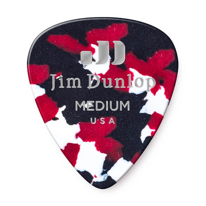 Jim Dunlop 483R Celluloid Guitar Pick, Confetti, Medium, 72 Pack