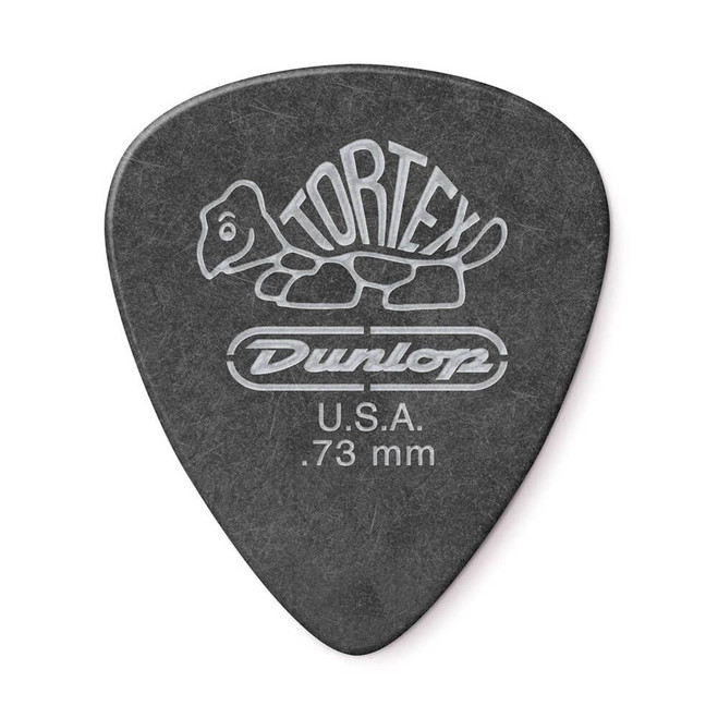 Jim Dunlop 488P Tortex Pitch Black Standard Guitar Pick, .73mm, 12 Pack