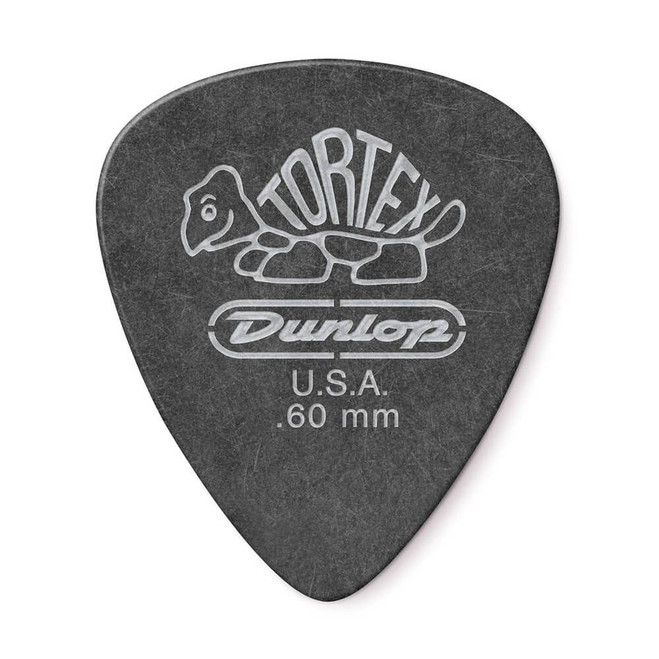 Jim Dunlop 488R Tortex Pitch Black Standard Guitar Pick, .60mm, 72 Pack