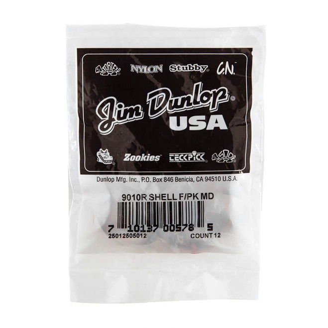 Jim Dunlop 9010R Finger Pick, Medium, Shell Plastic, 12 Pack
