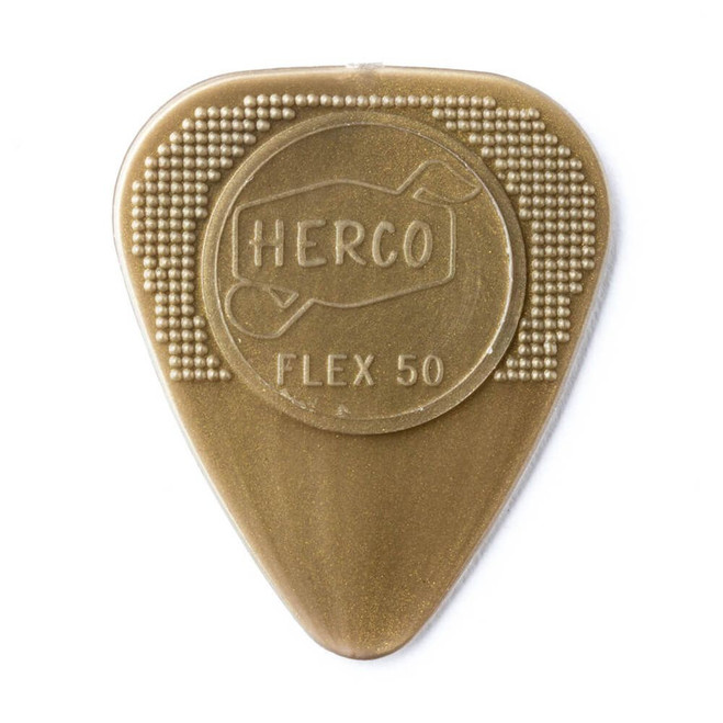 Jim Dunlop HE210 Herco Flex 50 Guitar Pick, Light, Gold, 100 Pack