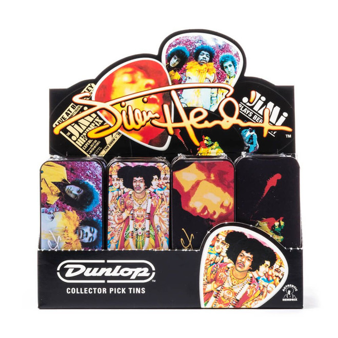Jim Dunlop JH-PT24 Jimi Hendrix Pick Tin Display, Assorted