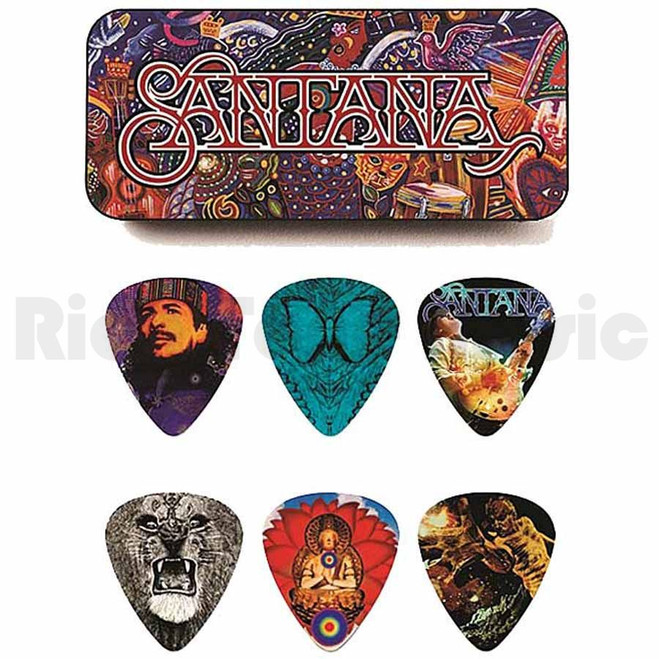 Jim Dunlop Guitar Picks x 6 SANPT02H Santana Pick Tin - Hvy