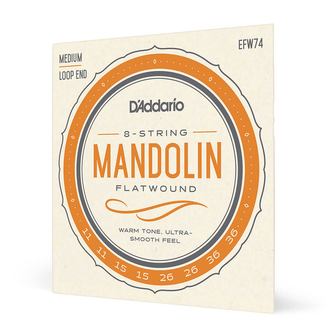Daddario Flatwound EFW74 Mandolin Medium Set, 11-36