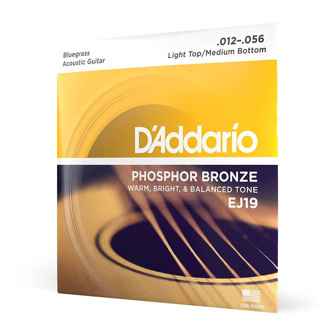 Daddario Phosphor Bronze EJ19 Light Top / Medium Bottom Set, 12-56