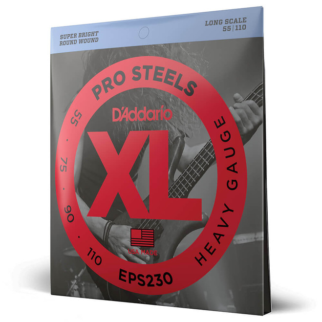 Daddario XL ProSteels EPS230 Heavy / Long Scale Set, 55-110