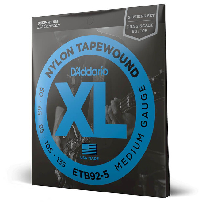 Daddario Tapewound ETB92-5 Medium 5 String / Long Scale Set, 50-135