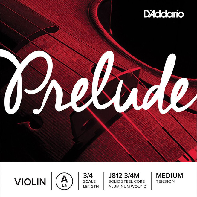 DAddario Prelude Violin Single A String, 3/4 Scale, Medium Tension