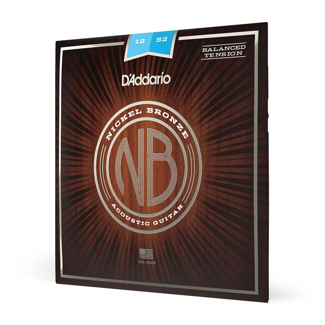 Daddario Nickel Bronze NB1252BT Balanced Tension Light Set, 12-52