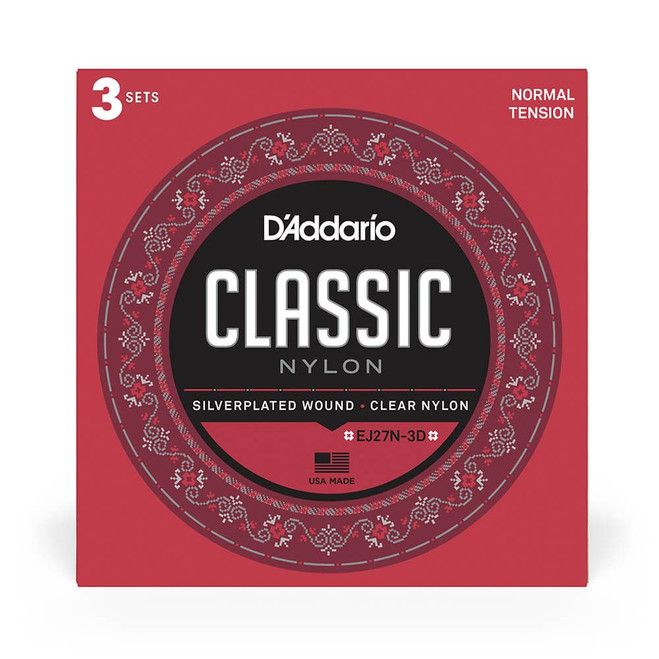 Daddario Classic EJ27N-3D Student Nylon, Normal Tension, 3 Pack