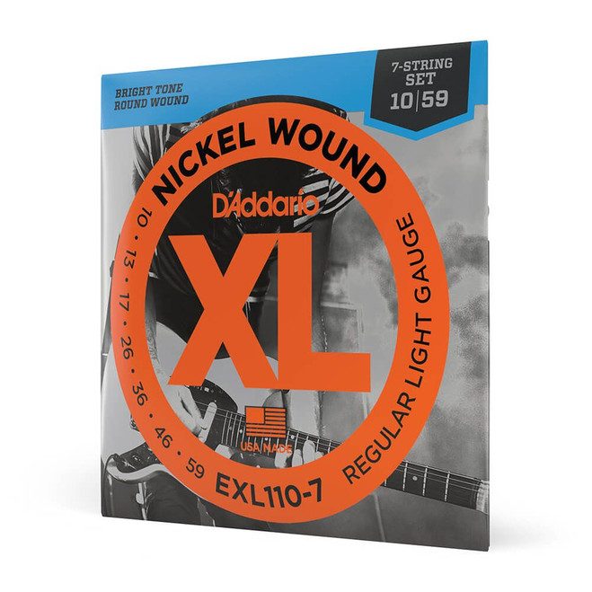 Daddario XL Nickel EXL110-7 Regular Light 7-String Set, 10-59