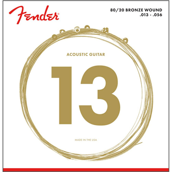 Fender 80/20 Bronze Wound Acoustic Strings, Ball End, 70M, 13-56