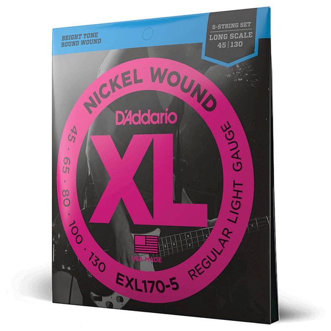 Daddario XL Nickel EXL170-5 Light 5 String / Long Scale Set, 45-130