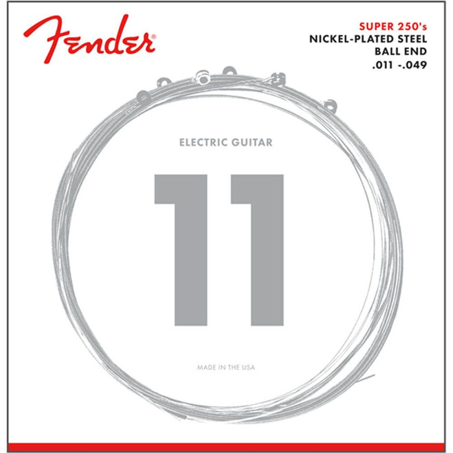 Fender Super 250s Electric Guitar Strings, NPS, Ball End, 250M, 11-49