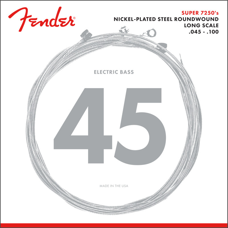 Fender Super 7250ML Nickel Plated Bass Strings, .045-.100