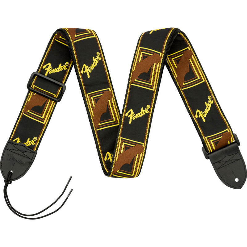 Fender Monogrammed Strap - Black/Yellow/Brown