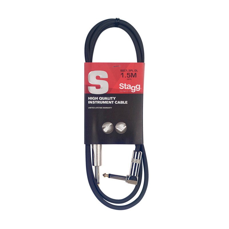 Stagg S-Series Instrument Cable, Straight/Angle, 1.5m