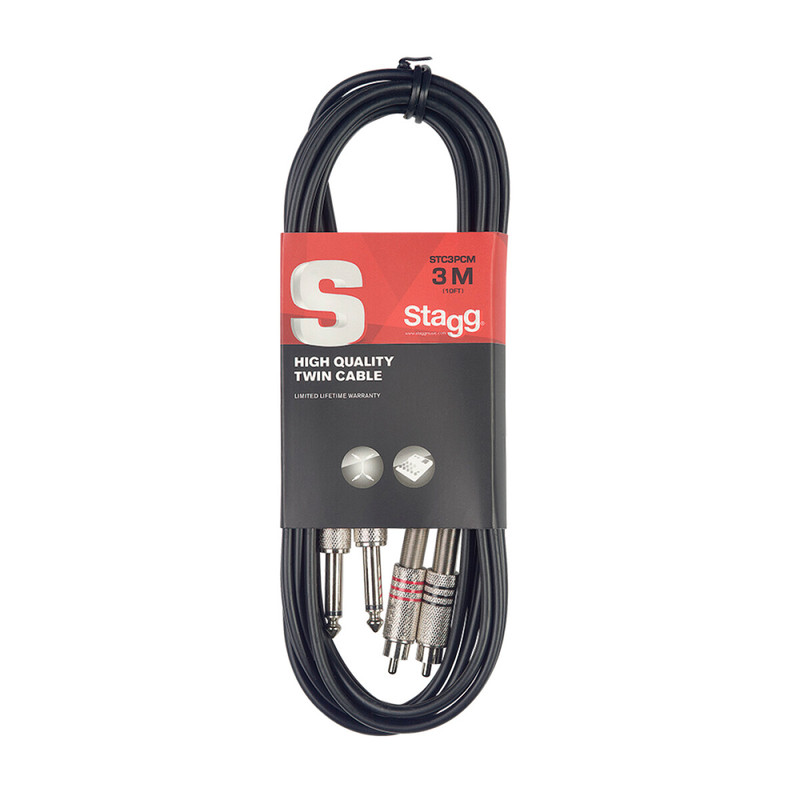 Stagg Jack / RCA Twin Cable, 3m