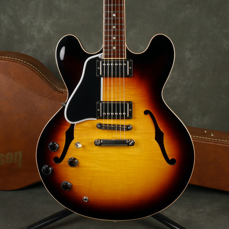 Gibson ES-335 Figured, Left Handed - Vintage Sunburst w/Hard Case - 2nd Hand