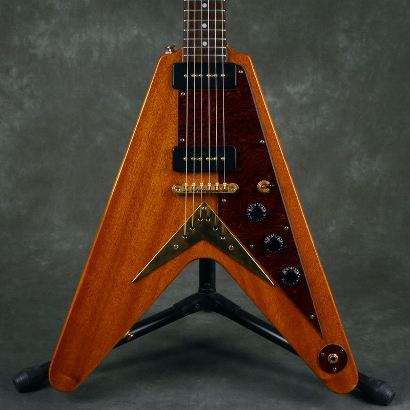 Epiphone Popa Chubby Korina Flying V P90 Signature Guitar - Natural - 2nd Hand