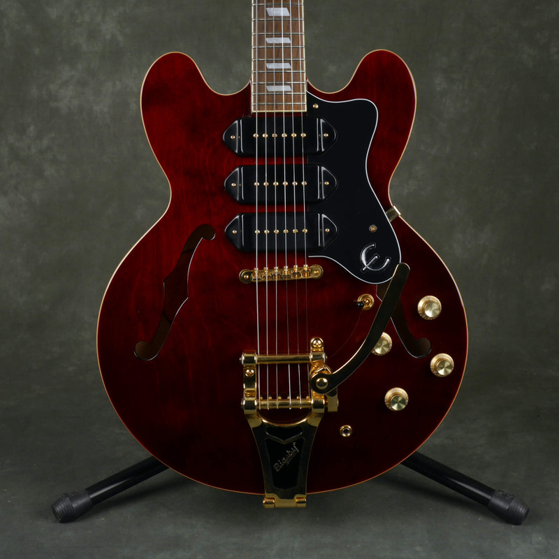 Epiphone Rivieria Custom P-93 Semi Hollow Electric Guitar - Cherry - 2nd Hand
