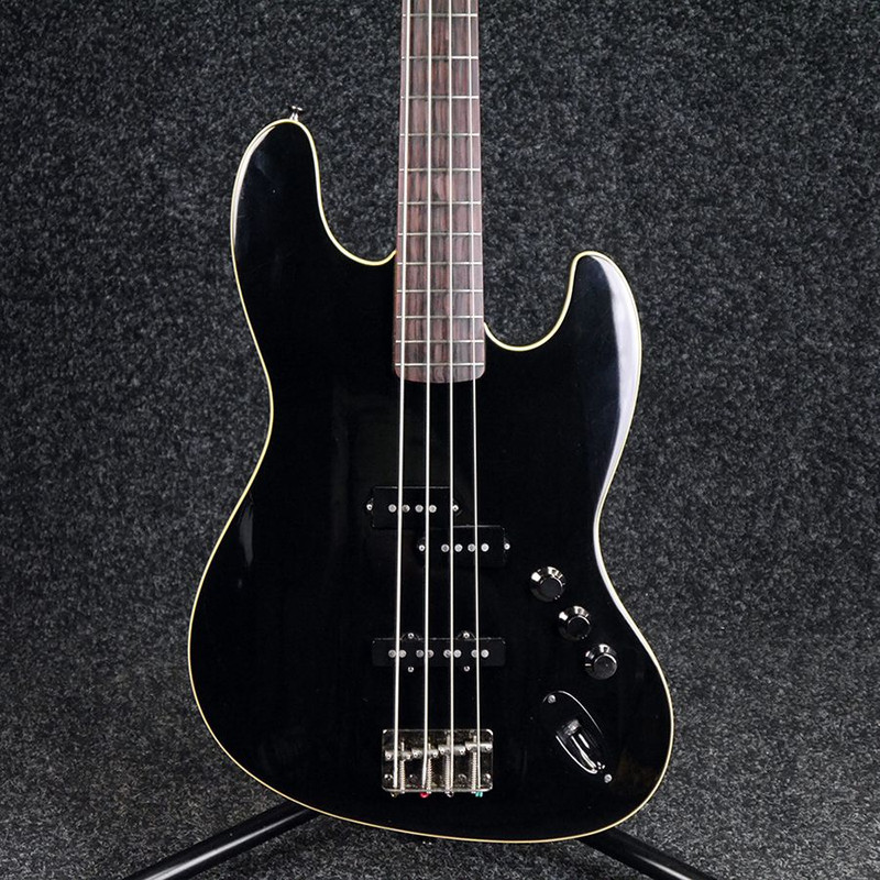 Fender MIJ Aerodyne Jazz Bass Guitar - Black - 2nd Hand