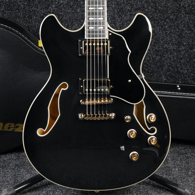 Ibanez AS153 Electric Guitar - Black w/Hard Case - 2nd Hand
