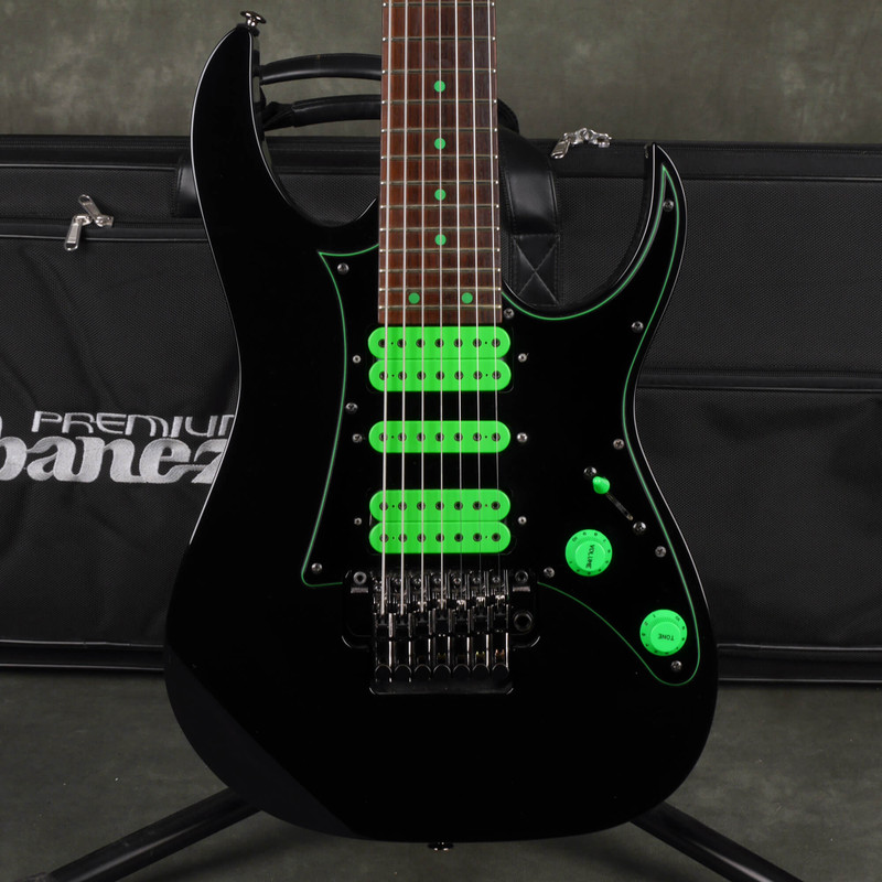 Ibanez UV70P Universe Series 7 String Electric Guitar - Black w/Case - 2nd Hand