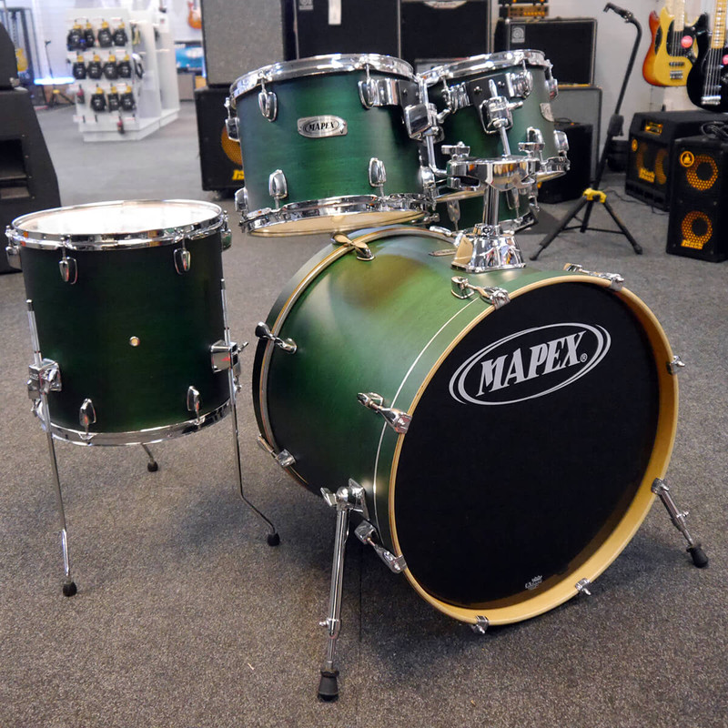 Mapex V Series Rock Fusion Shell Pack - Satin Trans Green - 2nd Hand