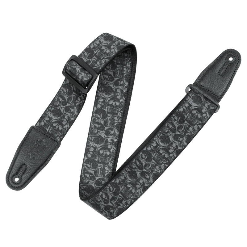 Levy's Skull Series Guitar Strap - Black & Grey Skulls