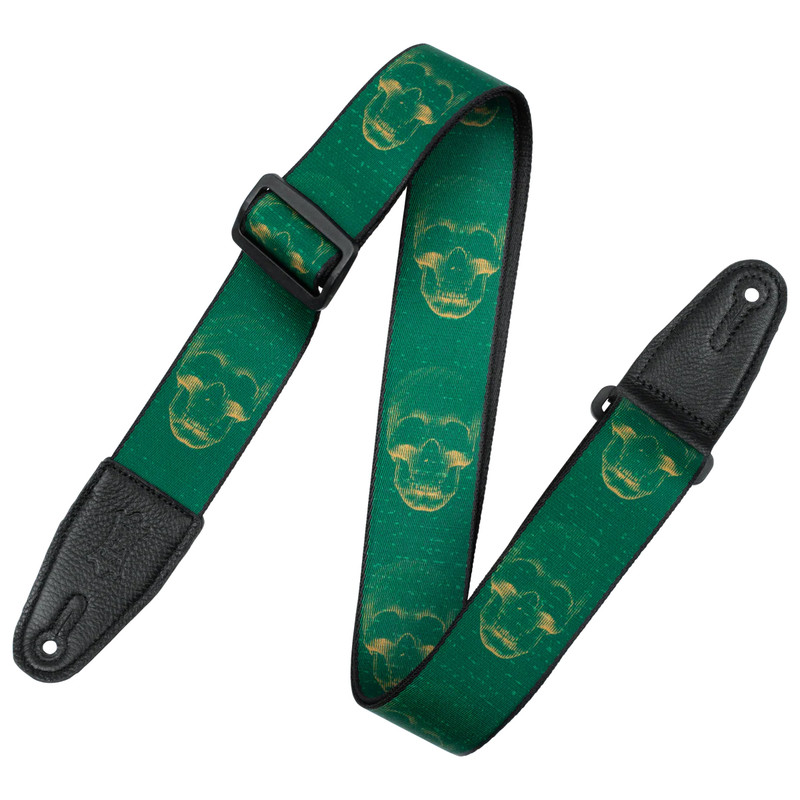 Levy's Skull Series Guitar Strap - Green & Yellow Skulls Levy's Skull Series Guitar Strap - Green & Yellow Skulls