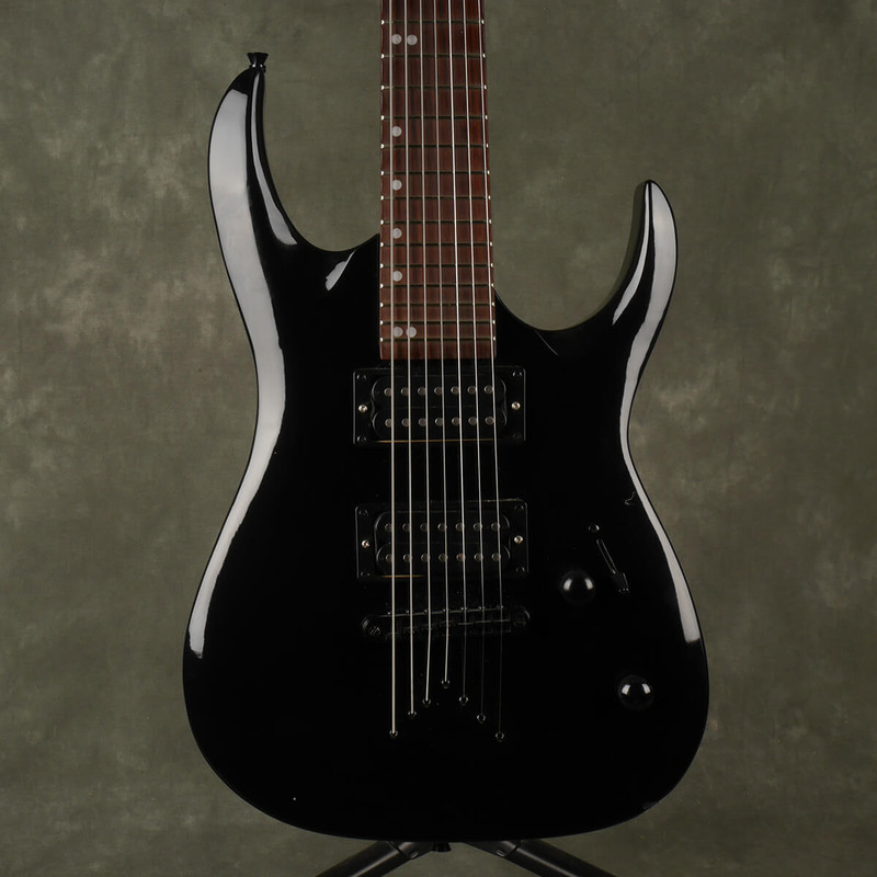 Gear4Music 7-String Electric Guitar - Black - 2nd Hand