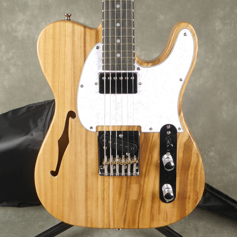 Glarry GTL Thinline Electric Guitar - Natural w/Gig Bag - 2nd Hand