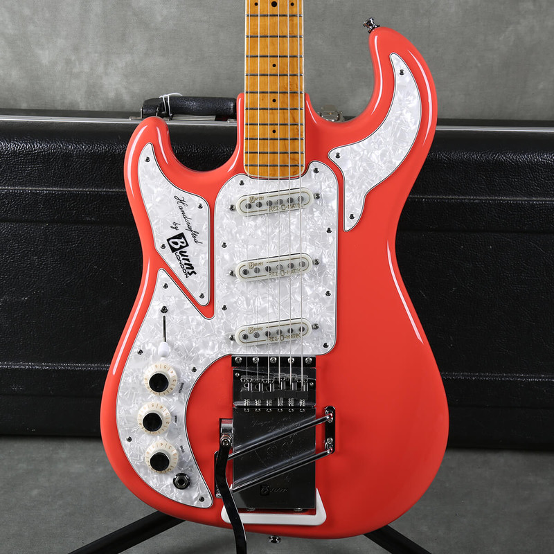 Burns Custom Elite Hank Marvin - Left Handed - Fiesta Red w/Hard Case - 2nd Hand