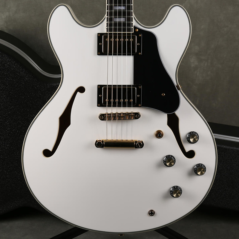 Sire H7 Larry Carlton Hollow Body Guitar - White w/Hard Case - 2nd Hand