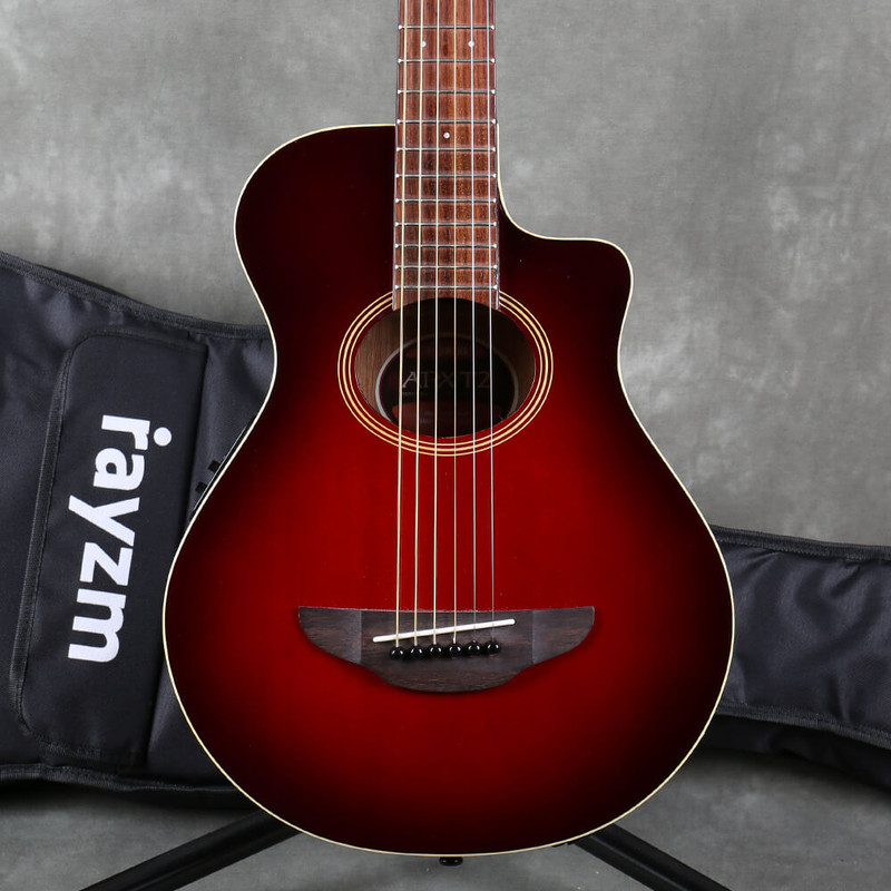 Yamaha APX T2 Travel Guitar - Dark Red Burst - Gig Bag - 2nd Hand