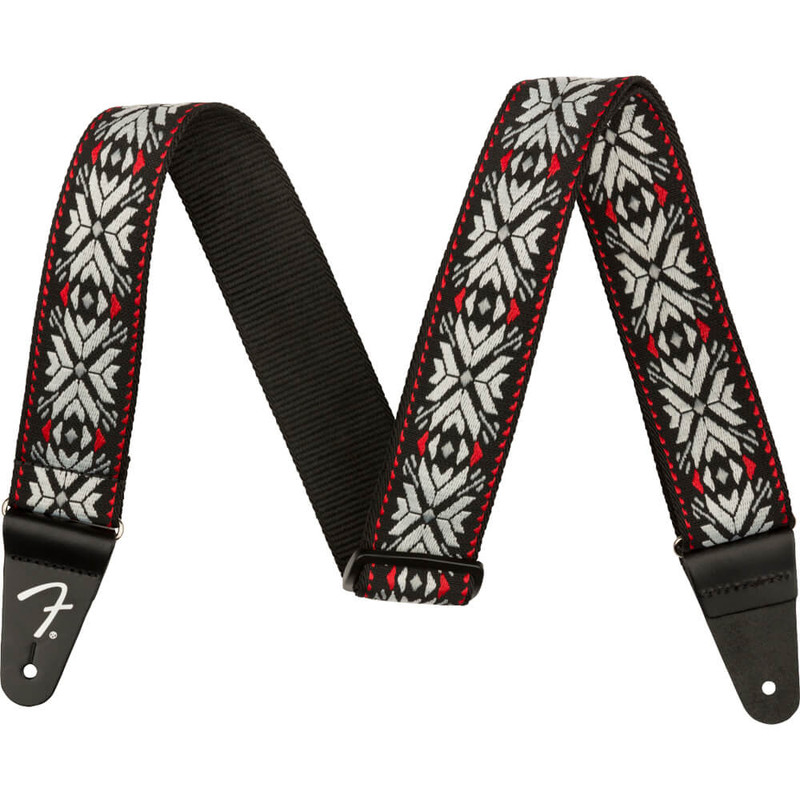 Fender Pasadena Woven Strap - Red Snowflake