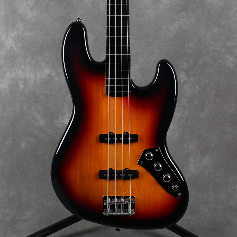 Squier Vintage Modified Fretless Jazz Bass - 3 Tone Sunburst - 2nd Hand - Used
