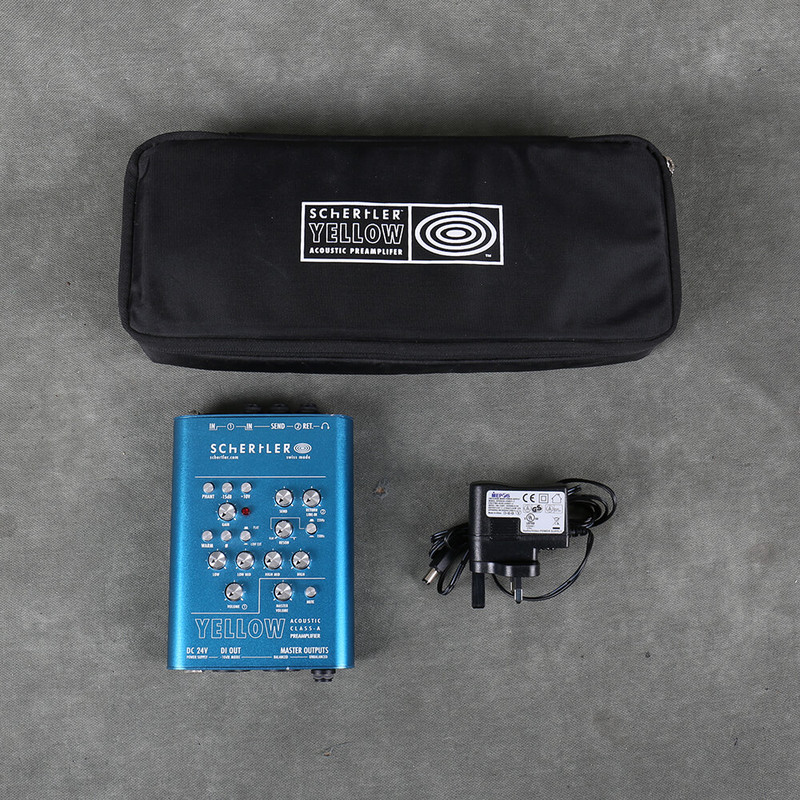 Schertler Yellow Blender Class A Acoustic Preamp with PSU - Case - 2nd Hand Schertler Yellow Blender Class A Acoustic Preamp with PSU - Case - 2nd Hand