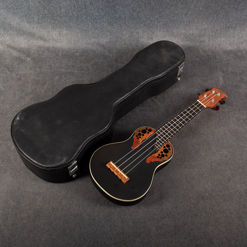 Ovation Applause UAE20-5 Soprano Ukulele - Black - Hard Case - 2nd Hand
