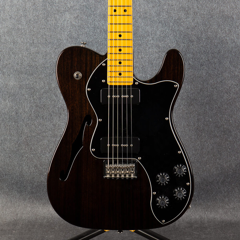 Fender Modern Player Telecaster Thinline Deluxe - Black Transparent - 2nd Hand