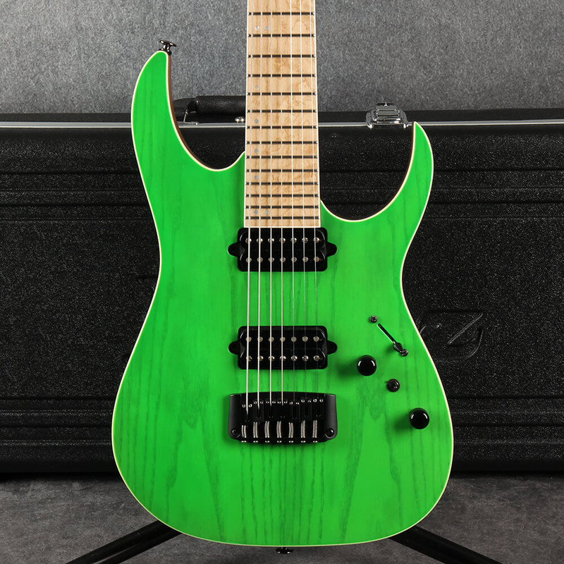 Ibanez RGR5227MFX Prestige 7-String - Trans Fluorescent Green - Case - 2nd Hand Ibanez RGR5227MFX Prestige 7-String - Trans Fluorescent Green - Case - 2nd Hand