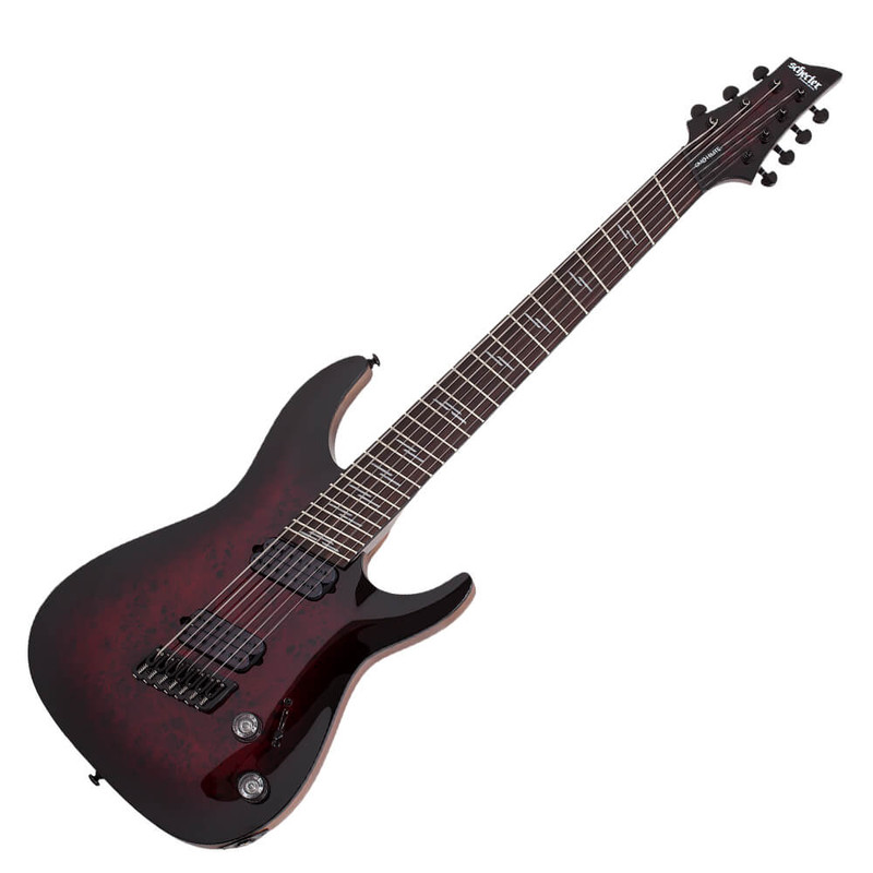 Schecter Omen Elite-7 Multiscale - Black Cherry Burst