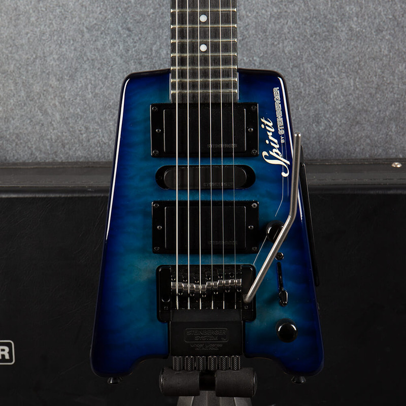Steinberger Spirit GT-Pro "Quilt Top" Deluxe - Trans Blue - Hard Case - 2nd Hand