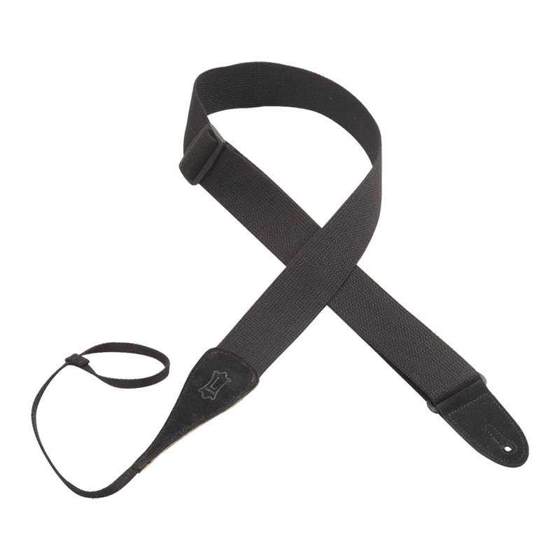 Levy's Cotton & Suede Series Loop End Guitar Strap - Black Levy's Cotton & Suede Series Loop End Guitar Strap - Black