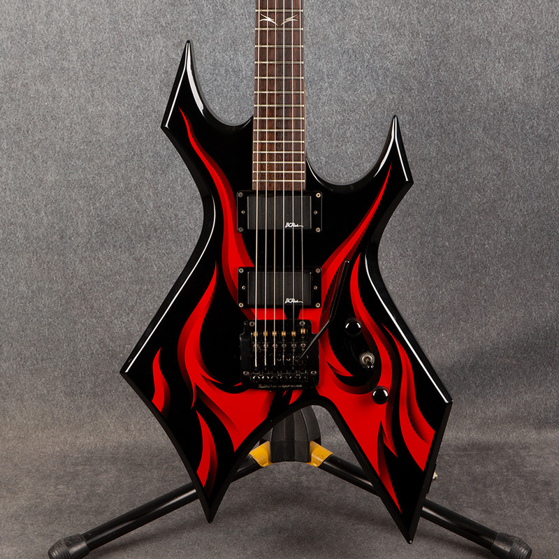 BC Rich KKW Kerry King Warlock Wartribe- Kahler Tremolo- Red Flames - 2nd Hand BC Rich KKW Kerry King Warlock Wartribe- Kahler Tremolo- Red Flames - 2nd Hand