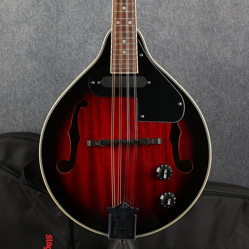 Stagg M50E A-Style Electro Mandolin - Red - Gig Bag - 2nd Hand